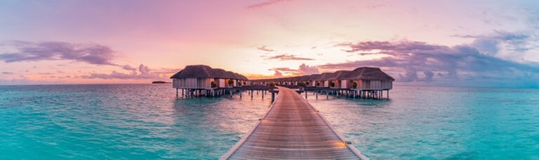Beautiful Maldives sunset seascape view