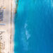 Aerial view of Punta Norte beach, Cancun, México