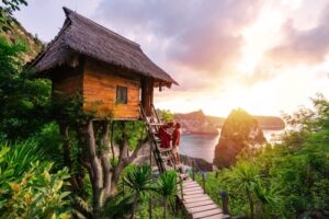 tree house in Nusa Penida island Bali, Indonesia