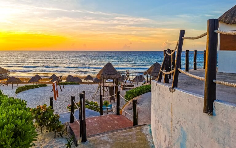 Beach sunrise in Cancun