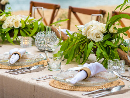 Wedding dining table on the beach in Bali