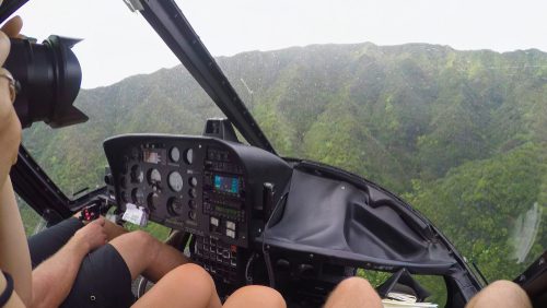 Kauai island view from helicopter