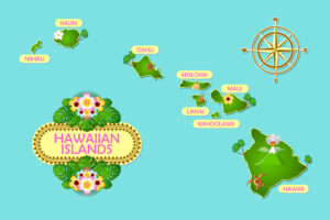 outline map of Hawaiian Islands