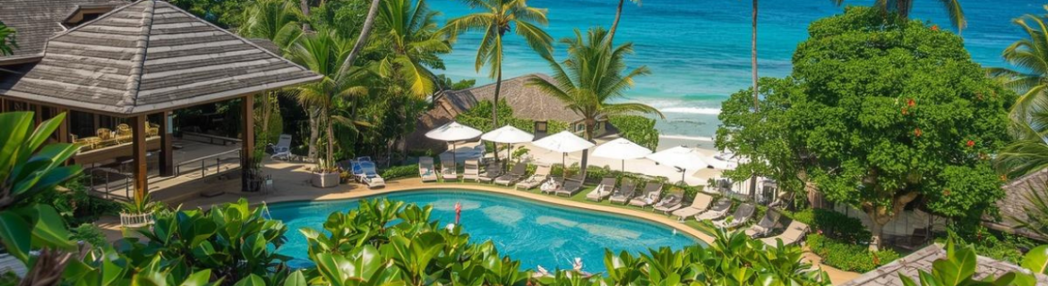 Best Places to Stay in Hawaii Tropical beach hotel with foliage