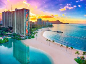 Hilton Hawaiian Village Waikiki Beach Resort Rainbow tower.