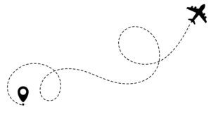 graphic of airplane on a flight path