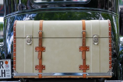 leather travel suitcase