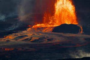 How Many Days Do You Need in Hawaii? Bright red lava erupting against black rock.