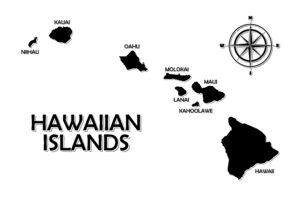 Hawaii Travel Tips for First Timers: Things to Know Before You Go Vector of Hawaiian islands on white background