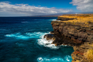 Coast and turquoise waters of the southernmost tip of the United States, Ka Lae, Big Island, Hawaii